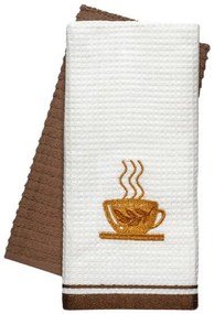 Beauty Home Ποτηρόπανα σετ 2τμχ Chocolate Art 8818 40x60 Καφέ