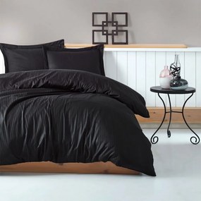 Παπλωματοθήκη Stripe Με Σεντόνι (Σετ 4τμχ) Black L'essentiel Maison Διπλό 200x220cm 100% Βαμβακοσατέν