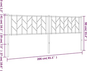 vidaXL Ανταλλακτικό κεφαλάρι Λευκό 200 εκ. Μεταλλικό