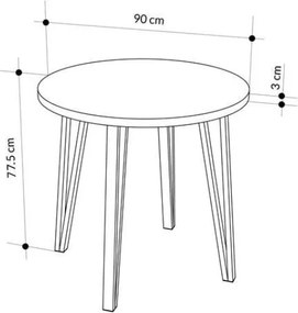 Τραπέζι Xana Megapap χρώμα sepet oak Ø90x77,5εκ.