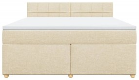 vidaXL Κρεβάτι Boxspring με Στρώμα Κρεμ 180x200 εκ. Υφασμάτινο