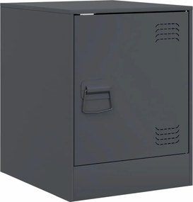vidaXL Κομοδίνα 2 τεμ. Ανθρακί 34,5 x 39 x 44 εκ. από Χάλυβα