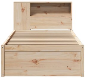 vidaXL Σκελετός Κρεβατιού Χωρίς Στρώμα 75x190 εκ Μασίφ Ξύλο Πεύκου
