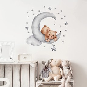 Αυτοκόλλητα Τοίχου Teddy Bear Moon 62x60εκ. Sipo SIP-WS63037