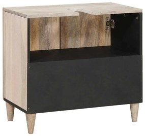 vidaXL Ντουλάπι Μπάνιου Λευκό 62 x 33 x 58 εκ. Στερεό Ξύλο Μάνγκο