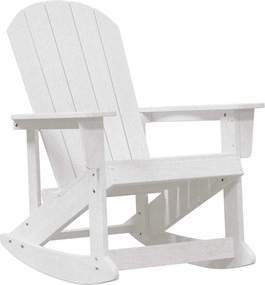 vidaXL Καθιστική Καρέκλα Ροκ Adirondack Λευκό HDPE