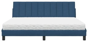 vidaXL Κρεβάτι με Στρώμα Hanko Μπλε 180x200 εκ. Υφασμάτινο