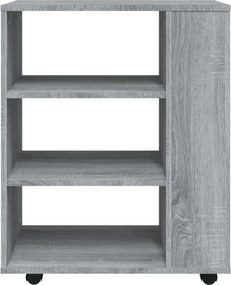 vidaXL Ντουλάπι Με Ροδάκια Γκρι Sonoma 60 x 35 x 75 εκ. Επεξεργ. Ξύλο