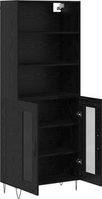 vidaXL Highboard 2 pcs Μαύρη Οξυά Επεξεργασμένο ξύλο