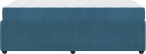 vidaXL Σκελετός Κρεβατιού με στρώμα Μπλε 100 x 200 cm ύφασμα