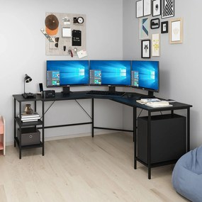 Stewehome Γωνιακό γραφείο υπολογιστή σε σχήμα L 180x60x76 cm