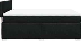 vidaXL Κρεβάτι Boxspring με Στρώμα Μαύρο 140x190 εκ. Υφασμάτινο