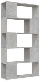 vidaXL Βιβλιοθήκη/Διαχωριστικό Γκρι Σκυροδ. 80x24x155 εκ. Μοριοσανίδα