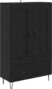 vidaXL Highboard Μαύρη Οξυά 69,5 x 31 x 115 εκ. Επεξεργασμένο Ξύλο