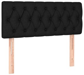 vidaXL Κρεβάτι Boxspring με Στρώμα Μαύρο 100 x 200 εκ. Υφασμάτινο