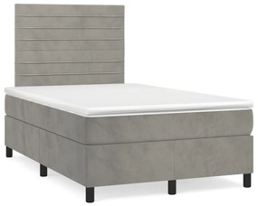 ΚΡΕΒΑΤΙ BOXSPRING ΜΕ ΣΤΡΩΜΑ ΑΝΟΙΧΤΟ ΓΚΡΙ 120X200 ΕΚ. ΒΕΛΟΥΔΙΝΟ 3143073