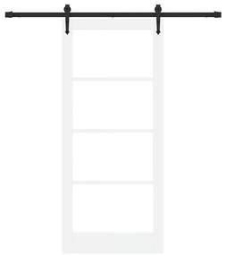 vidaXL Ολισθητή Πόρτα Λευκό 86 x 198.5 cm Ξύλο και μέταλλο