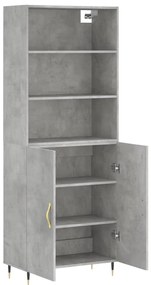 vidaXL Ντουλάπι Γκρι Σκυροδέματος 69,5x34x180 εκ. Επεξεργασμένο Ξύλο