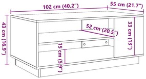 Τραπεζάκι σαλονιού Παλιό ξύλο 102x55x43 cm Κατασκευασμένο ξύλο 856800