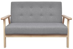 vidaXL Σετ Σαλονιού 3 τεμ. Ανοιχτό Γκρι Υφασμάτινο