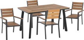 ΣΕΤ ΤΡΑΠΕΖΑΡΙΑΣ TABER HM21197 ΤΡΑΠΕΖΙ &amp; 4 ΠΟΛΥΘΡΟΝΕΣ-ΑΛΟΥΜΙΝΙΟ &amp; POLYWOOD-ΑΝΘΡΑΚΙ