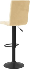 vidaXL Σκαμπό Μπαρ 2 τεμ. Κρεμ Βελούδινα