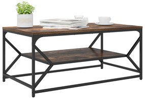 vidaXL Τραπεζάκι Καφέ με Ράφι Καπνιστής Δρυς 90x50x40 εκ. Μοριοσανίδα