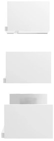 Ράφια Τοίχου 3 τεμ. Γυαλιστερό Λευκό από Επεξεργασμένο Ξύλο - Λευκό