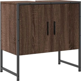 vidaXL Ντουλάπι Νιπτήρα Μπάνιου Καφέ Δρυς 60x33x60 εκ. Επεξ. Ξύλο