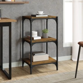 vidaXL Βιβλιοθήκη Καπνιστή Δρυς 40x33x70,5 εκ. Επεξ. Ξύλο &amp; Ατσάλι