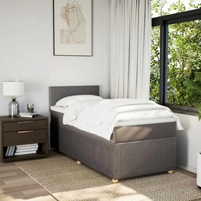 vidaXL Κρεβάτι Boxspring με Στρώμα Taupe 90x190 εκ.Υφασμάτινο