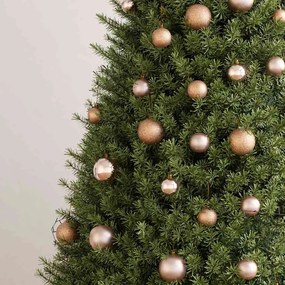 vidaXL Χριστουγεν. Μπάλες Σετ 60 τεμ με Κορυφή &amp; 150 LED Ροζέ/Χρυσό