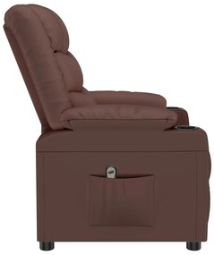 vidaXL Πολυθρόνα Ηλεκτρική Ανακλινόμενη Καφέ Συνθ. Δέρμα
