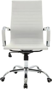 Καρέκλα γραφείου διευθυντή Valter pakoworld λευκό pu 55.5x58x108εκ