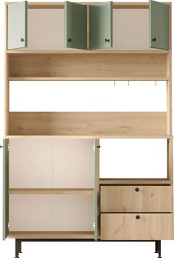 Ντουλάπι Δρυς / Πράσινο NADRAZA 120x35.5x180