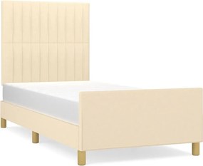vidaXL Πλαίσιο κρεβατιού χωρίς στρώμα Κρέμα 80x200 cm Ύφασμα