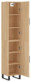 vidaXL Μπουφές Sonoma δρυς 34,5 x 34 x 180 εκ. από Επεξεργασμένο Ξύλο