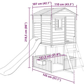 vidaXL Παιδική Χαρά Εξωτερικού Χώρου από Μασίφ Ξύλο Ελάτης