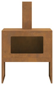 vidaXL Εστία με Καμινάδα 60x40x96 εκ. Από Σιδηρόχαλυβα