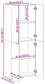 ΑΡΧΕΙΟΘΗΚΗ ΚΑΠΝΙΣΤΗ ΔΡΥΣ 60X32X153 ΕΚ. ΕΠΕΞ. ΞΥΛΟ 3276648