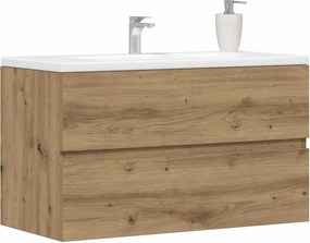 vidaXL Ντουλάπι Νιπτήρα Αρτισιανή Δρυς 90x38,5x45εκ Επεξεργασμένο Ξύλο