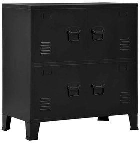 vidaXL Αρχειοθήκη Βιομηχανικού Στιλ Μαύρη 75 x 40 x 80 εκ. Ατσάλινη
