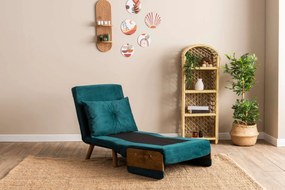 Πολυθρόνα-Κρεβάτι Πετρόλ Πράσινο COSMO SINGLE 77x70x82