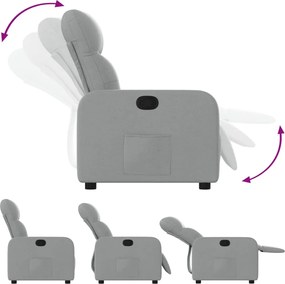 vidaXL Πολυθρόνα Ανακλινόμενη Ανοιχτό Γκρι Υφασμάτινη