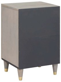 vidaXL Ντουλάπι Μπάνιου Γκρι 38 x 33 x 58 εκ. Μασίφ ξύλο μάνγκο