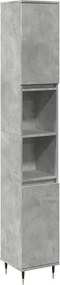 vidaXL Ντουλάπι Μπάνιου Γκρι Σκυροδέματος 30x30x190 εκ. Επεξ. Ξύλο