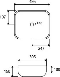 Karag LT 2143 50x40 - Επιτραπέζιος νιπτήρας