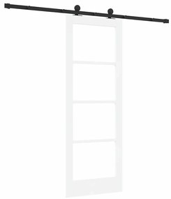 vidaXL Συρόμενη Πόρτα Λευκό 73.5 x 198.5 εκ. Ξύλο και μέταλλο