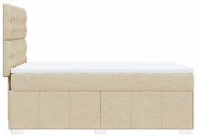 Κρεβάτι Boxspring με Στρώμα Κρεμ 100 x 200 εκ. Υφασμάτινο - Κρεμ