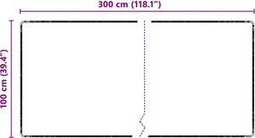 vidaXL Δερμάτινο Χαλί Γκρι 100 x 300 cm 100% Πολυπροπυλένιο Τούφτα